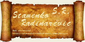 Stamenko Radinarević vizit kartica